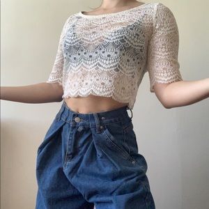 *SOLD* URBAN OUTFITTERS CROPPED LACE TOP